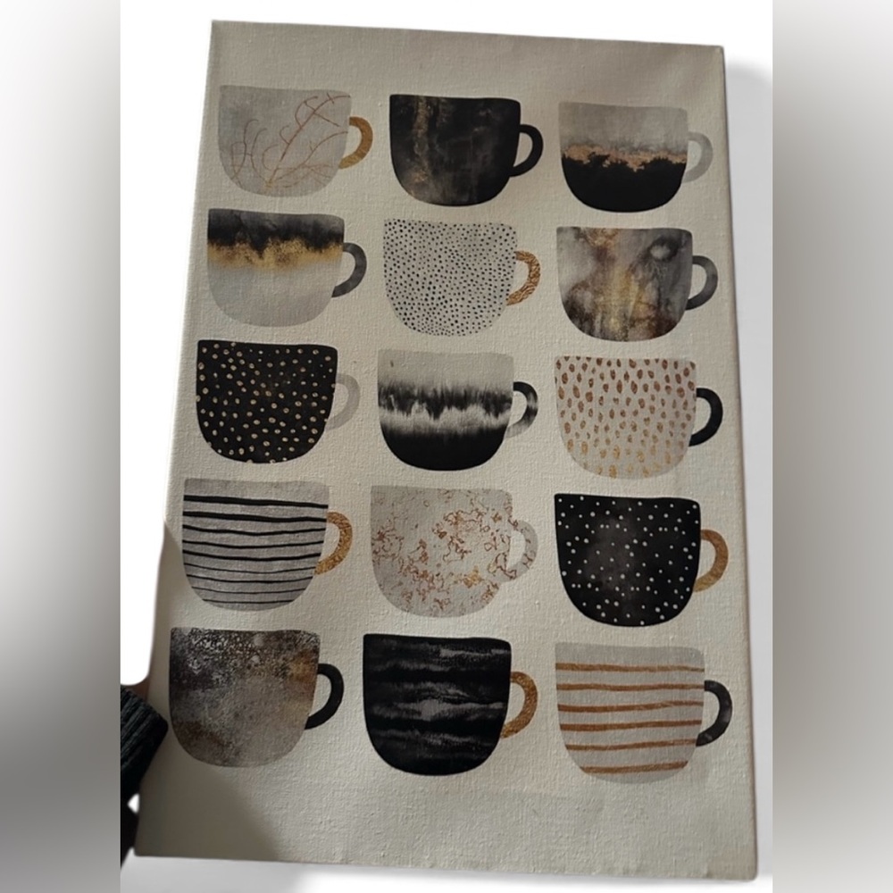 Coffee cup mug morning art print on wrapped canvas wall art 18”x12”